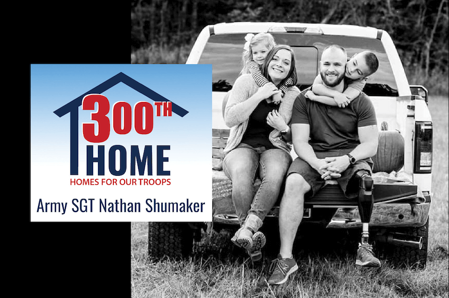 300th Home, Homes for Our Troops, Army SGT Nathan Shumaker